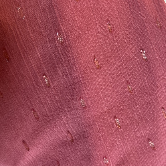 LDT Peplum Maxi Dress Prairie Feminie Fairycore Sz 8 Blush Pink Metallic - Picture 8 of 8